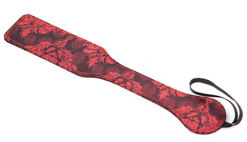 Черно-красный пэдл с шелковым рисунком 32 см фото 4