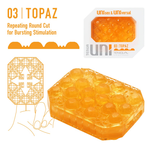Мастурбатор Tenga Uni Topaz оранжевый фото 2