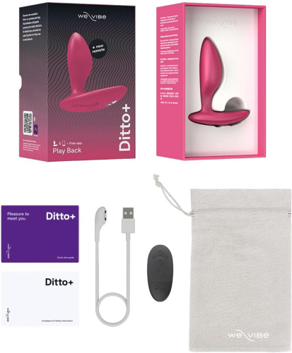 Анальная смарт-втулка с вибрацией We-Vibe Ditto Plus розовый фото 11