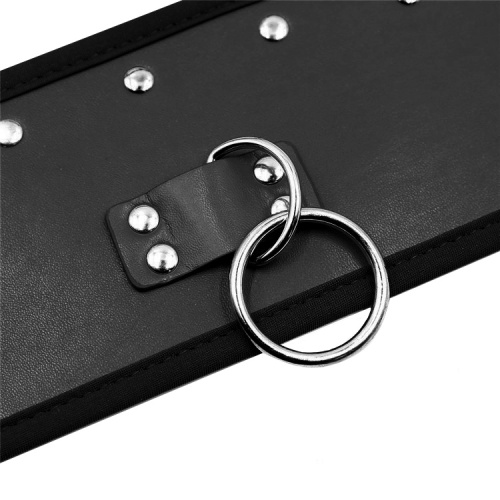 Широкий ошейник с кляпом-кольцом и поводком фото 3