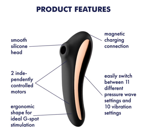 Вакуумно-волновой вибратор Satisfyer Dual Kiss черный фото 7