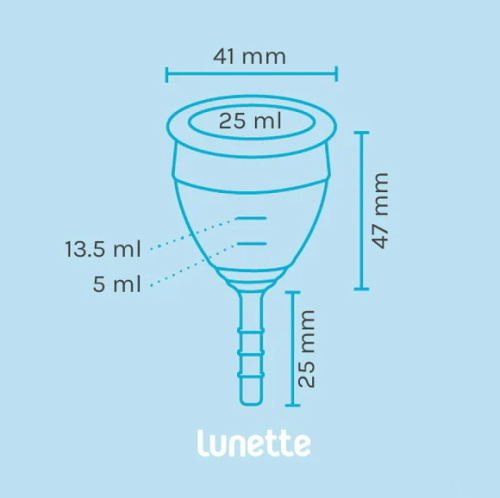 Синяя менструальная чаша Lunette Cup 25 мл фото 5