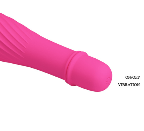 Классический мини вибратор с ребристой поверхностью Solomon розовый фото 7