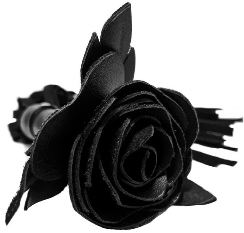 Кожаная плеть Черная Роза с замшевыми хвостами 40 см фото 3