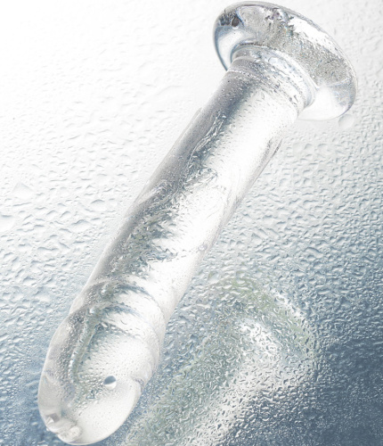 Реалистичный фаллос из прозрачного стекла Sexus Glass 20 см фото 7