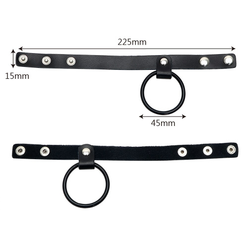 Кожаная утяжка на пенис с эрекционным кольцом фото 6