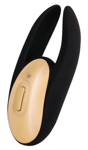 Необычный клиторальный стимулятор Wave черный с золотом фото 6