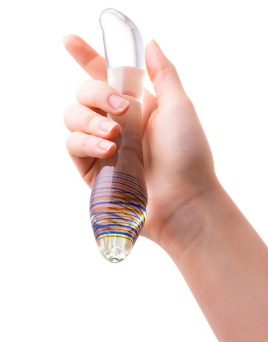 Двусторонний прозрачный фаллос из стекла Sexus Glass 22 см фото 2