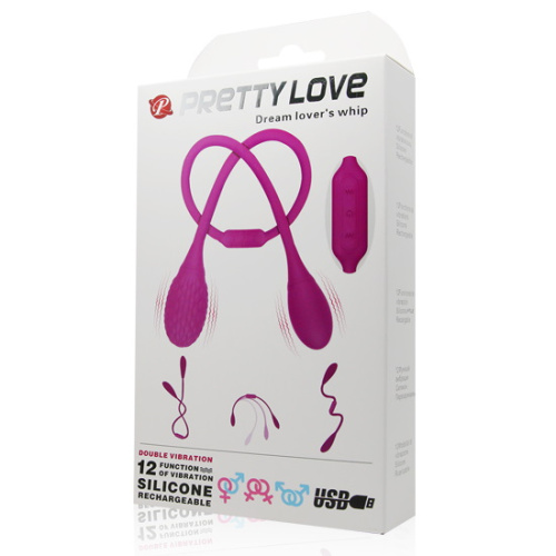 Двойной вибростимулятор Pretty Love Lovers Whip с рельефом фото 9