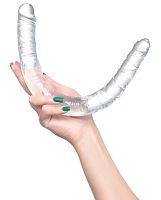 Двухголовый прозрачный фаллоимитатор Toyfa Double Dildo 40 см
