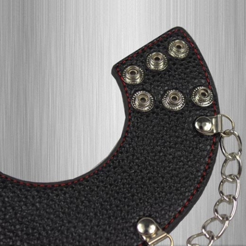 Утяжка для мошонки из искусственной кожи с цепочками фото 2