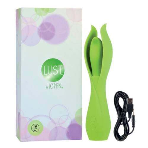 Зелёный оригинальный вибромассажер из силикона Lust by Jopen L6 фото 5
