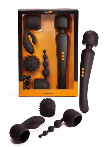 Вибромассажер с насадками Pornhub Supercharged Wand Set фото 6