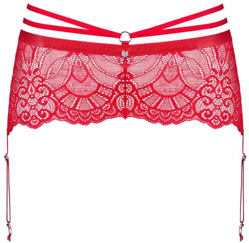 Красный кружевной пояс для чулок со стрепами Loventy XXL/XXXL фото 3