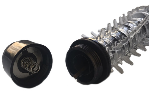 Черный вибростимулятор с насадкой фото 2