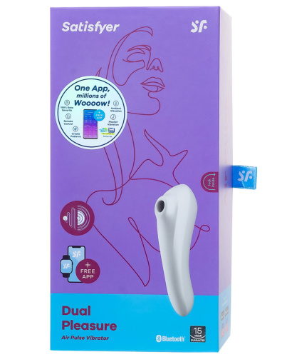 Клиторальный смарт-стимулятор с вибрацией Satisfyer Dual Pleasure белый фото 14