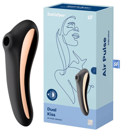 Вакуумно-волновой вибратор Satisfyer Dual Kiss черный