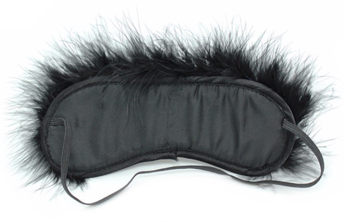 Леопардовая маска для глаз с черным мехом фото 4