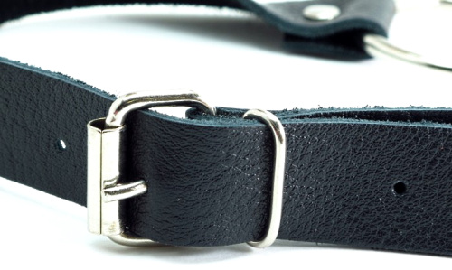 Кляп с кольцом из мягкой натуральной кожи черного цвета фото 3