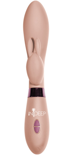 Вибратор с клиторальным стимулятором-кроликом Indeep Yonce Beige фото 3