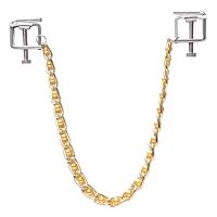 Квадратные зажимы с цепочкой Gold and Flesh