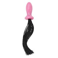 Розовая анальная пробочка с хвостиком Rear Envy