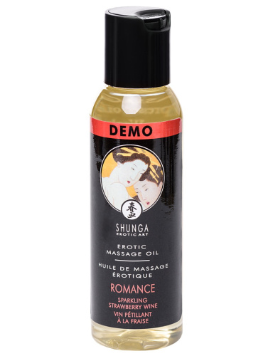 Возбуждающее массажное масло Shunga Romance Sparkling клубника с шампанским 60 мл