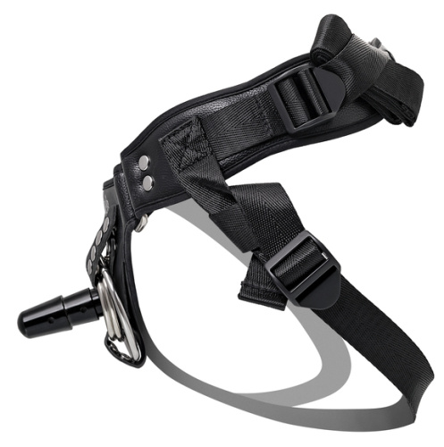 Трусики для страпона из экокожи RealStick Caliber черные фото 6