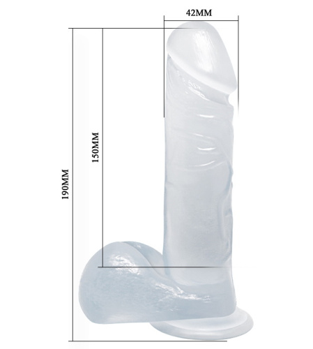 Прозрачный фаллоимитатор на присоске 19 см фото 7