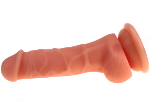 Рельефный фаллоимитатор телесного цвета X-Men 17 см фото 3