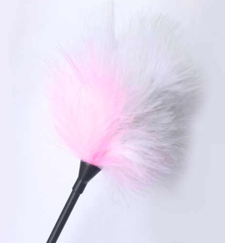 Розово-белый перьевой тиклер 40 см фото 2