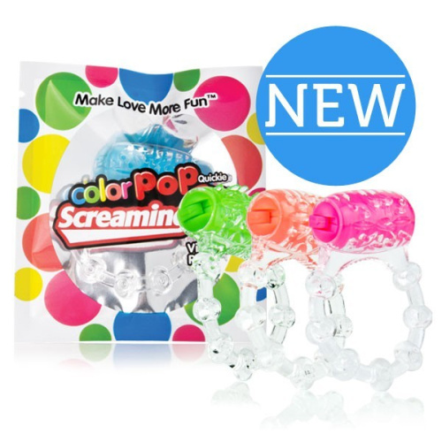 Яркое голубое кольцо на пенис с вибрацией The Screaming O фото 5