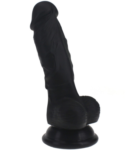 Рельефный фаллоимитатор черного цвета X-Men 17 см фото 2