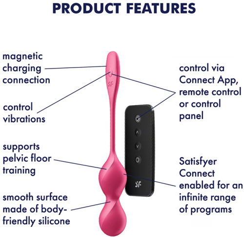 Вагинальные смарт-шарики с вибрацией Satisfyer Love Birds 2 красные фото 5