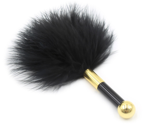 Эротический перьевой тиклер черного цвета 15 см фото 2