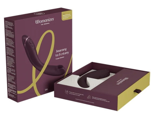 Вакуумный стимулятор точки G с вибрацией Womanizer OG бордовый фото 19