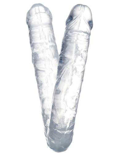 Двухголовый прозрачный фаллоимитатор Toyfa Double Dildo 40 см фото 5