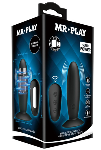 Классическая анальная пробка Mr Play с вибрацией и дистанционным управлением фото 8