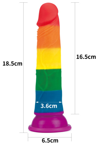 Радужный фаллоимитатор Prider Dildo 19 см фото 8