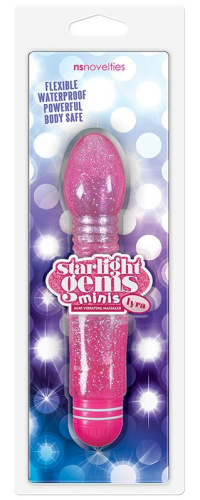 Гнущийся вибратор с блестками Starlight Gems Minis Lyra розовый фото 3