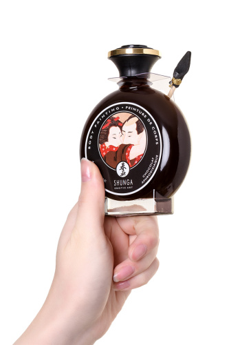 Съедобная крем-краска для тела Shunga Aphrodisiac Chocolate шоколад 100 мл фото 3