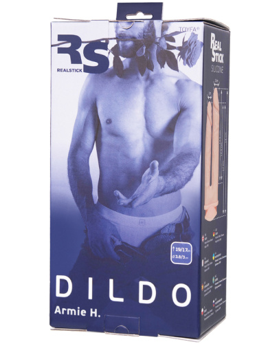 Двойной фаллоимитатор с присоской RealStick Silicone Armie H 19 см фото 12
