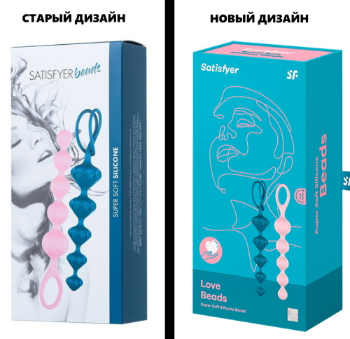 Набор анальных цепочек Satisfyer Love Beads розовый и синий фото 11