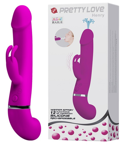 Вибратор с эякуляцией и стимуляцией клитора Henry