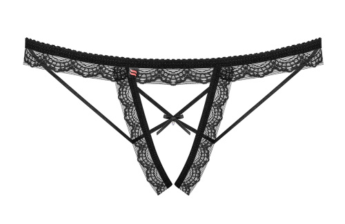 Смелые черные трусики с доступом L/XL фото 3