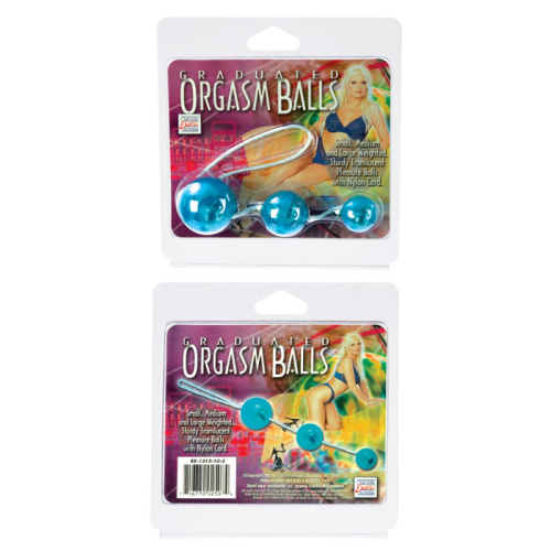 Три голубых вагинальных шарика Orgasm balls фото 3