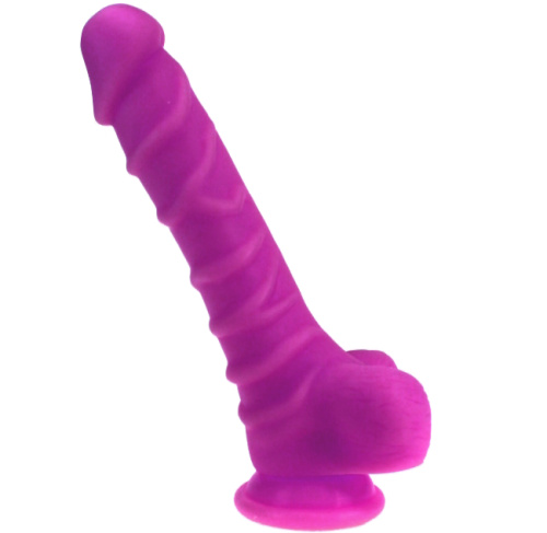 Рельефный фаллоимитатор пурпурного цвета X-Men 22 см фото 2