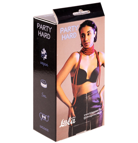 Красная веревка для бондажа Party Hard Do Not Disturb 5 м фото 7