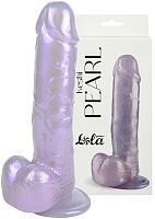 Перламутровый фаллос с мошонкой Keshi Pearl фиолетовый 19 см