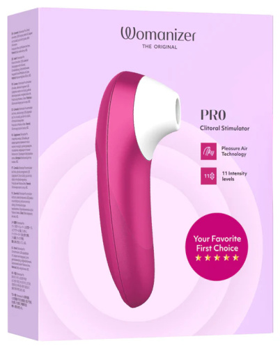 Бесконтактный вакуумно-волновой стимулятор клитора Womanizer Pro розовый фото 19